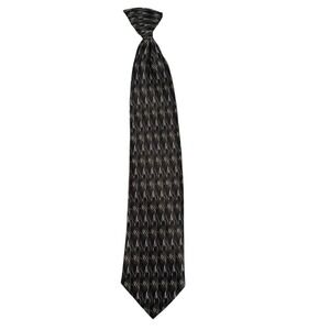 Puritan Geo Print Mens Clip On Neck Tie Gray Black BlueTan Shapes 20' Inch  C14Q